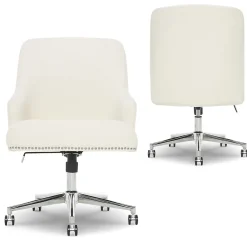 Office Chairs*Serta Leighton Fabric Home Office Chair, Ivory (48444)