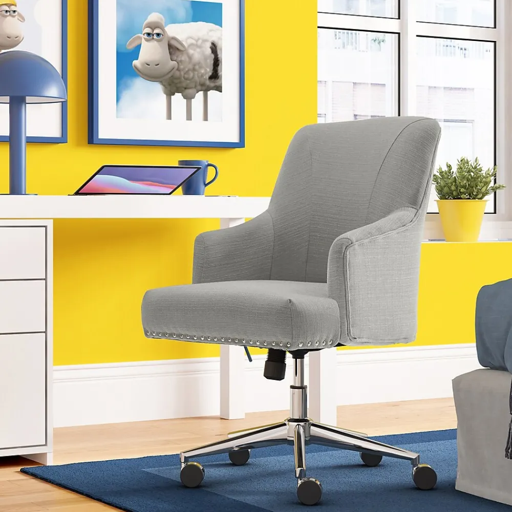 Office Chairs*Serta Leighton Fabric Home Office Chair, Medium Gray (48445)