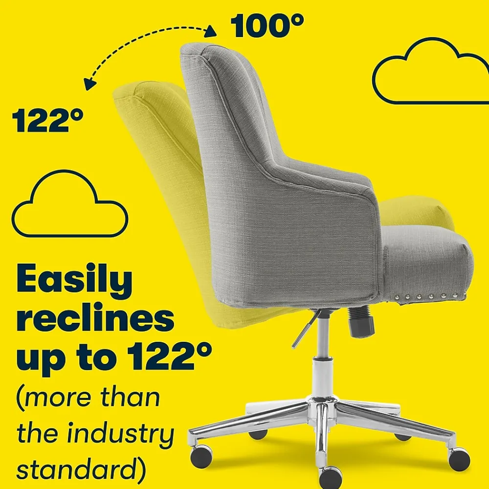 Office Chairs*Serta Leighton Fabric Home Office Chair, Medium Gray (48445)