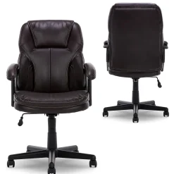 Ergonomic Chairs*Serta Manager's Office Chair, Puresoft® Faux Leather, Roasted Chestnut Brown (43669OSS)