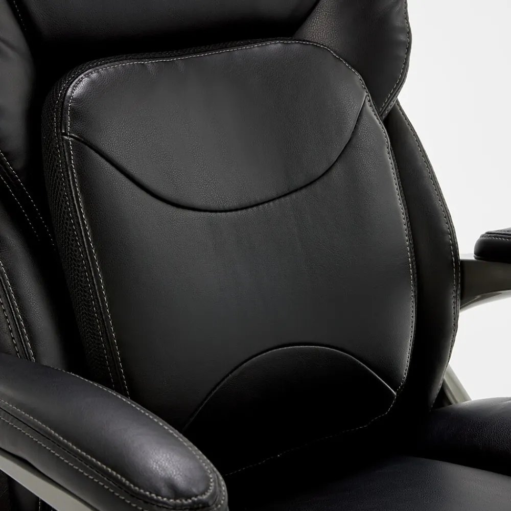 Office Chairs*Serta My Fit Ergonomic Bonded Leather Swivel Executive Chair, Black (CHR100013)