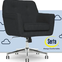 Ergonomic Chairs*Serta Style Ashland Fabric Swivel Computer and Desk Chair, (CHR100005) Charcoal