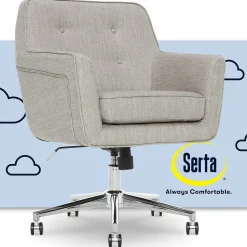 Ergonomic Chairs*Serta Style Ashland Fabric Swivel Computer and Desk Chair, (CHR100004) Light Gray