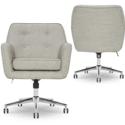 Ergonomic Chairs*Serta Style Ashland Fabric Swivel Computer and Desk Chair, (CHR100004) Light Gray