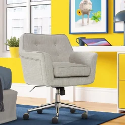 Ergonomic Chairs*Serta Style Ashland Fabric Swivel Computer and Desk Chair, (CHR100004) Light Gray