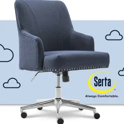 Office Chairs*Serta Style Leighton Fabric Fabric Swivel Computer and Desk Chair, Blue (47925A)