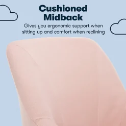 Office Chairs*Serta Style Leighton Fabric Swivel Home Office Chair, Blush Pink (47925C)