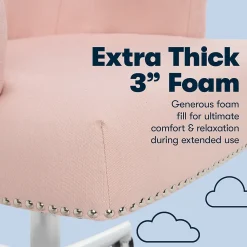 Office Chairs*Serta Style Leighton Fabric Swivel Home Office Chair, Blush Pink (47925C)