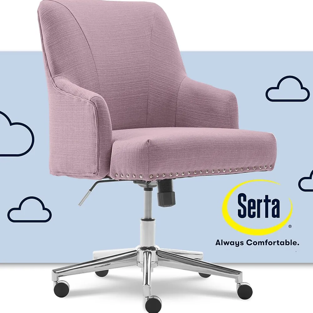 Office Chairs*Serta Style Leighton Fabric Swivel Home Office Chair, Lilac (47925D)
