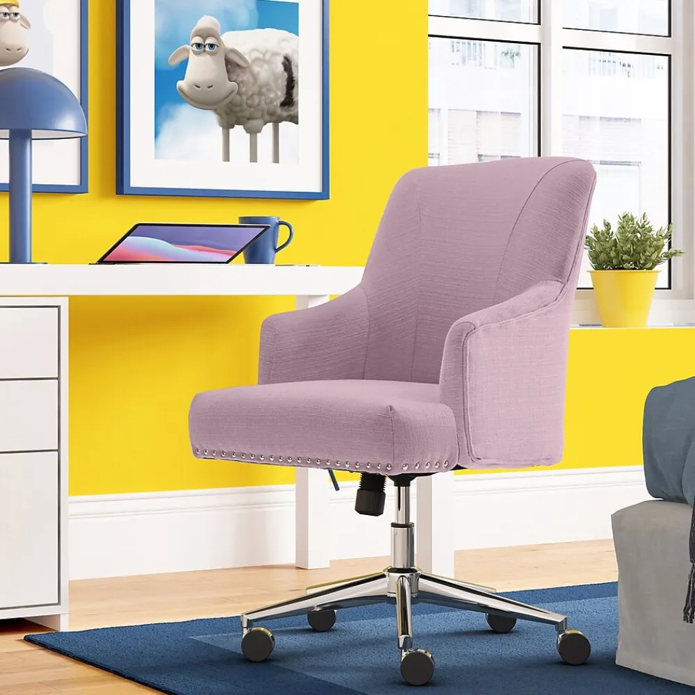 Office Chairs*Serta Style Leighton Fabric Swivel Home Office Chair, Lilac (47925D)