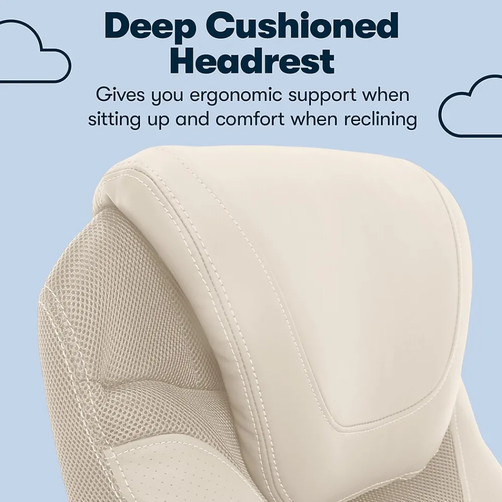 Office Chairs*Serta Works Bryce Ergonomic Bonded Leather Swivel Executive Chair, (43807B) Cream