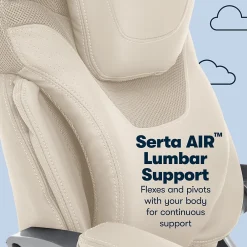 Office Chairs*Serta Works Bryce Ergonomic Bonded Leather Swivel Executive Chair, (43807B) Cream