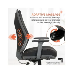 Office Chairs*Sharper Image Revive Shiatsu Ergonomic Mesh Swivel Massage Chair, Black (60097-BLK)