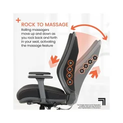 Office Chairs*Sharper Image Revive Shiatsu Ergonomic Mesh Swivel Massage Chair, Black (60097-BLK)