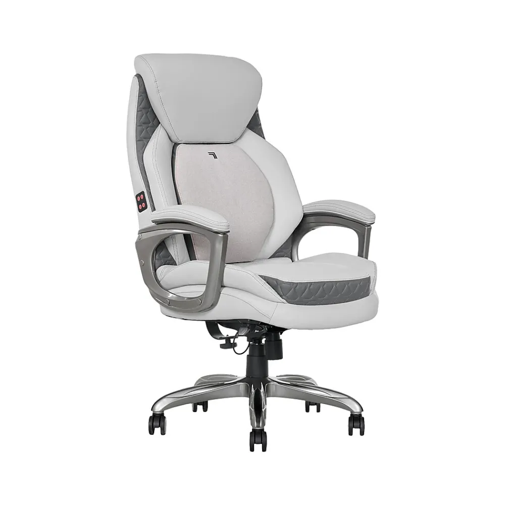 Ergonomic Chairs*Sharper Image S-600 Active Lumbar Ergonomic Bonded Leather Swivel Executive Massage Chair, (60098-OWHT) Off-White