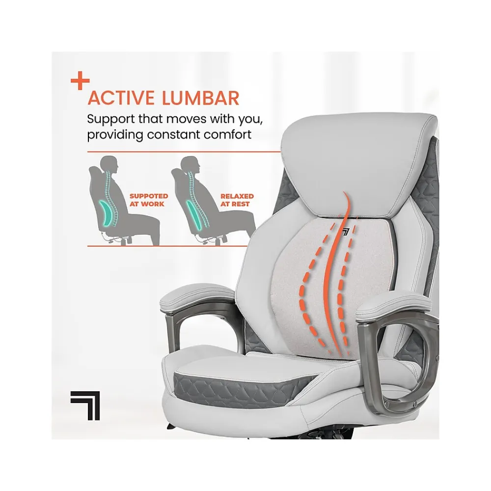 Ergonomic Chairs*Sharper Image S-600 Active Lumbar Ergonomic Bonded Leather Swivel Executive Massage Chair, (60098-OWHT) Off-White