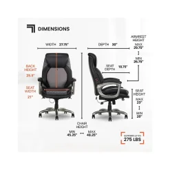 Office Chairs*Sharper Image S-600 Active Lumbar Ergonomic Bonded Leather Swivel Executive Massage Chair, (60098-BLK) Black