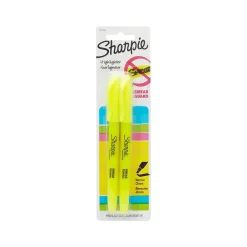 Highlighters|Sharpie Accent Stick Highlighter, Chisel Tip, Yellow, 2/Pack (27162)