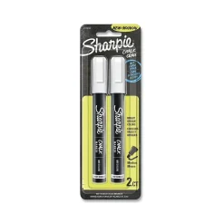 Markers|Sharpie Chalk Wet Erase Marker, Medium Tip, White, 2/Pack (2103010)