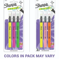 Highlighters|Sharpie Clear View Highlighter, Chisel Tip, Assorted, 3/Pack (1950748/2128214)