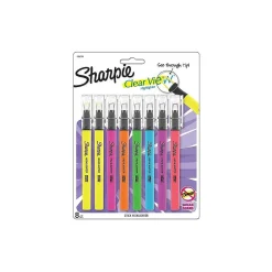 Highlighters|Sharpie Clear View Highlighter, Chisel Tip, Assorted, 8/Pack (1966798/2128218)