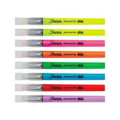 Highlighters|Sharpie Clear View Highlighter, Chisel Tip, Assorted, 8/Pack (1966798/2128218)