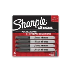 Markers|Sharpie eXtreme Permanent Markers, Fine Tip, Black, 4/Pack (1927436)