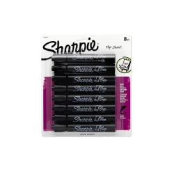 Markers|Sharpie Flip Chart Permanent Markers, Bullet Tip, Black, 8/Pack (1760445)