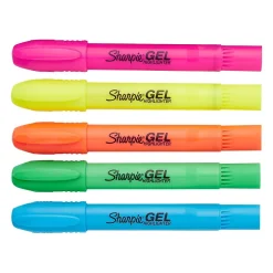 Highlighters|Sharpie Gel Stick Highlighter, Bullet Tip, Assorted, 5/Pack (1803277)
