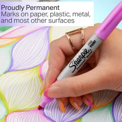 Markers|Sharpie Glam Pop Permanent Markers, Fine Tip, Assorted, 12/Pack (2185226)