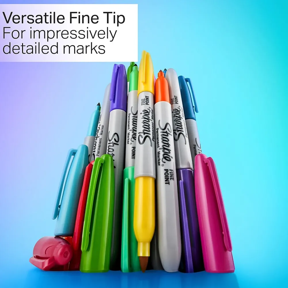 Markers|Sharpie Glam Pop Permanent Markers, Fine Tip, Assorted, 12/Pack (2185226)