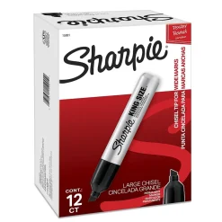 Markers|Sharpie King Size Tank Permanent Marker, Chisel Tip, , 12/Pack (15001A) Black