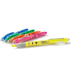 Highlighters|Sharpie Liquid Highlighter, Chisel Tip, Assorted, 5/Pack (24575PP)