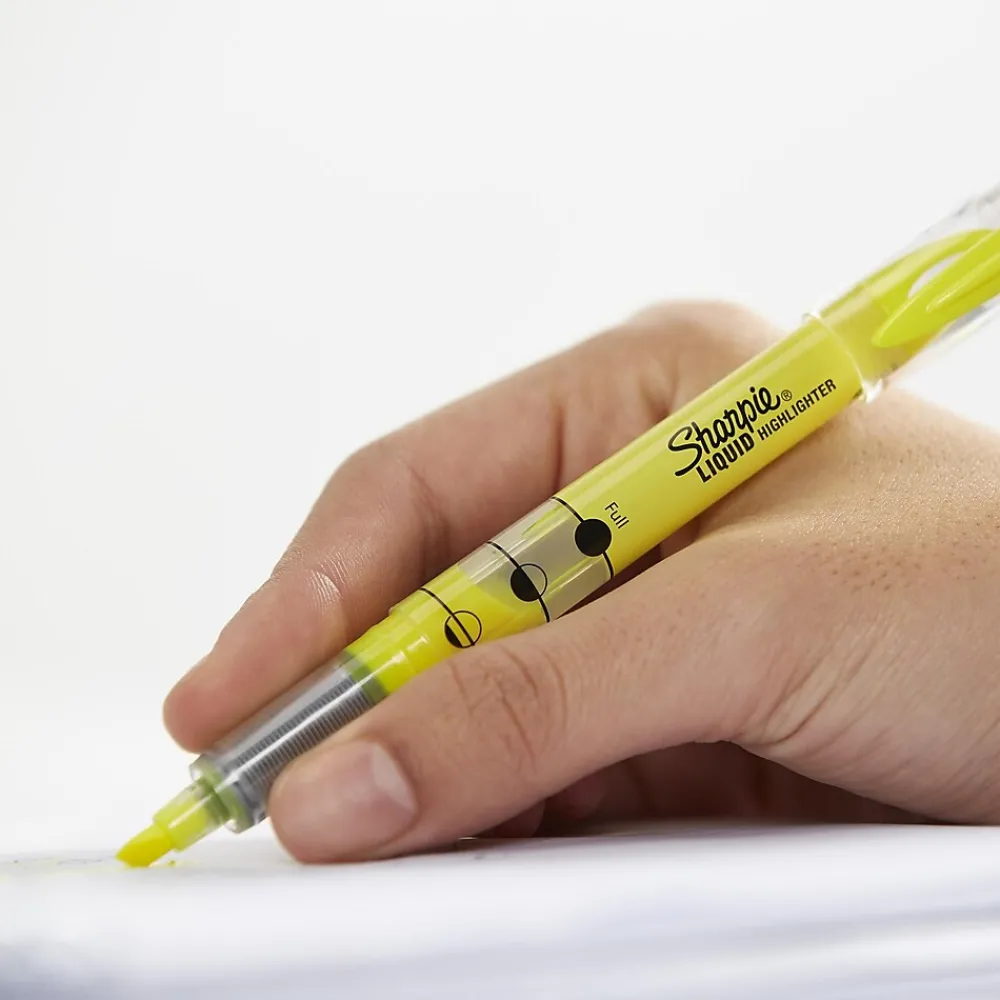 Highlighters|Sharpie Liquid Highlighter, Chisel Tip, Yellow, Dozen (1754463)