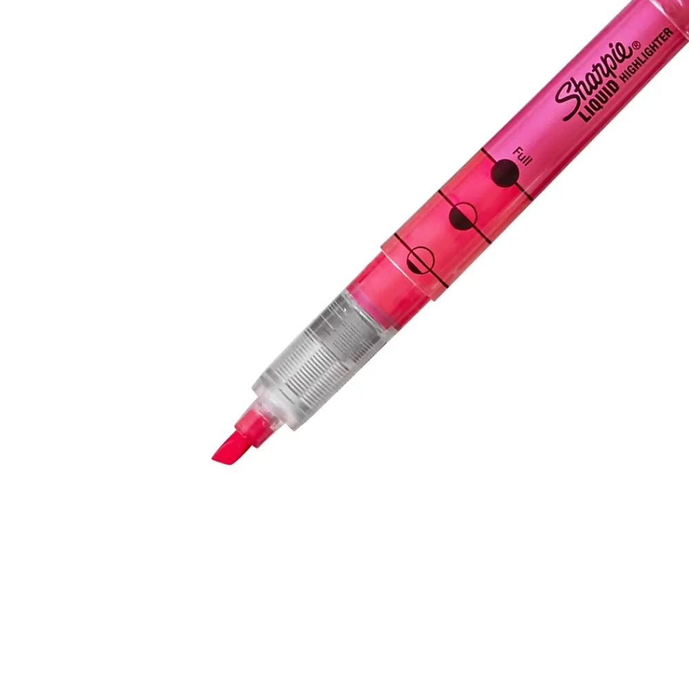 Highlighters|Sharpie Liquid Highlighter, Chisel Tip, Pink, Dozen (1754464)