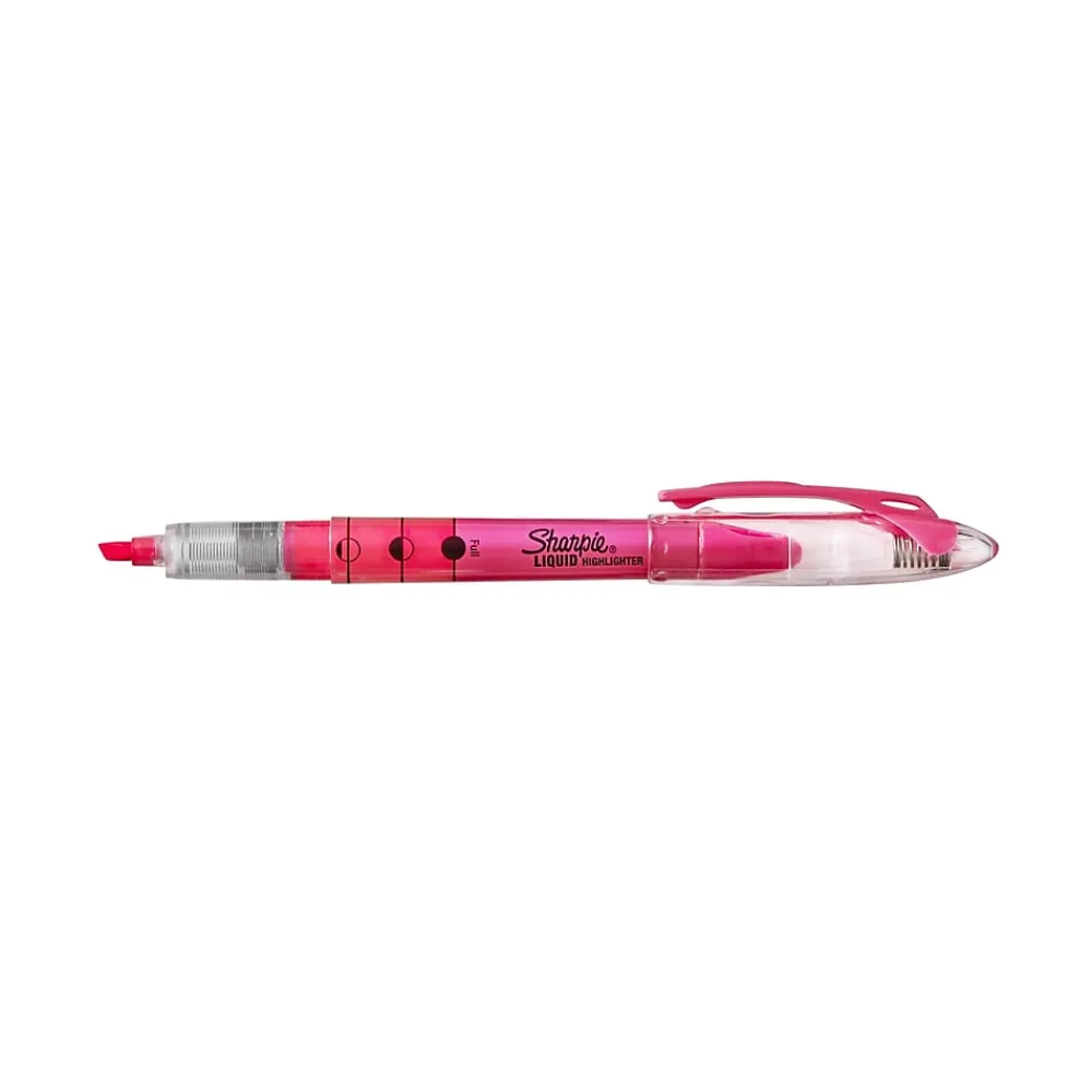Highlighters|Sharpie Liquid Highlighter, Chisel Tip, Pink, Dozen (1754464)