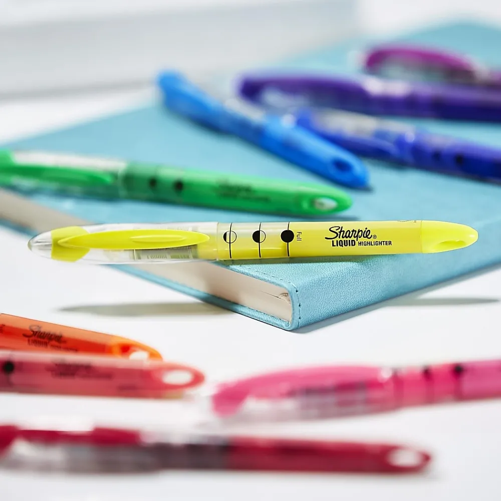 Highlighters|Sharpie Liquid Highlighter, Chisel Tip, Assorted, 10/Pack (24415PP)