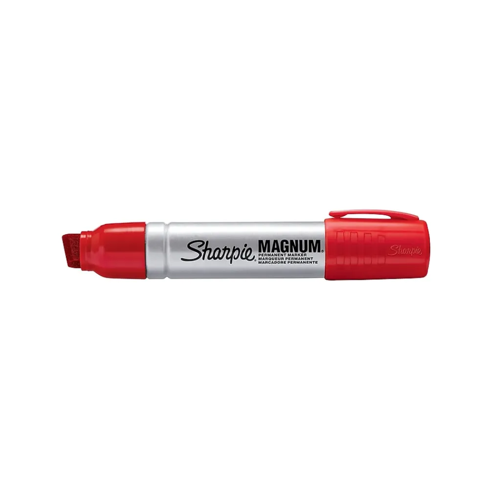Markers|Sharpie Magnum Permanent Marker, XL Chisel Tip, Red (44002)