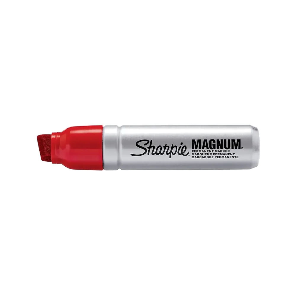 Markers|Sharpie Magnum Permanent Marker, XL Chisel Tip, Red (44002)