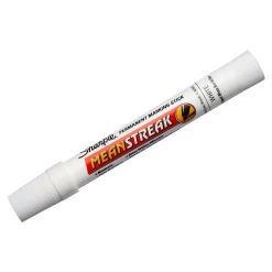 Markers|Sharpie Mean Streak Permanent Marker, Bullet Tip, White (85018)