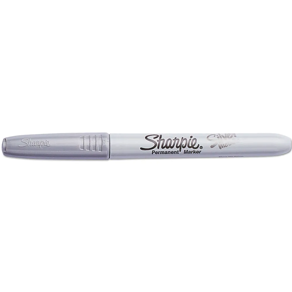Markers|Sharpie Metallic Permanent Marker, Fine Point, Silver, 12/Pack (19365-PK12)