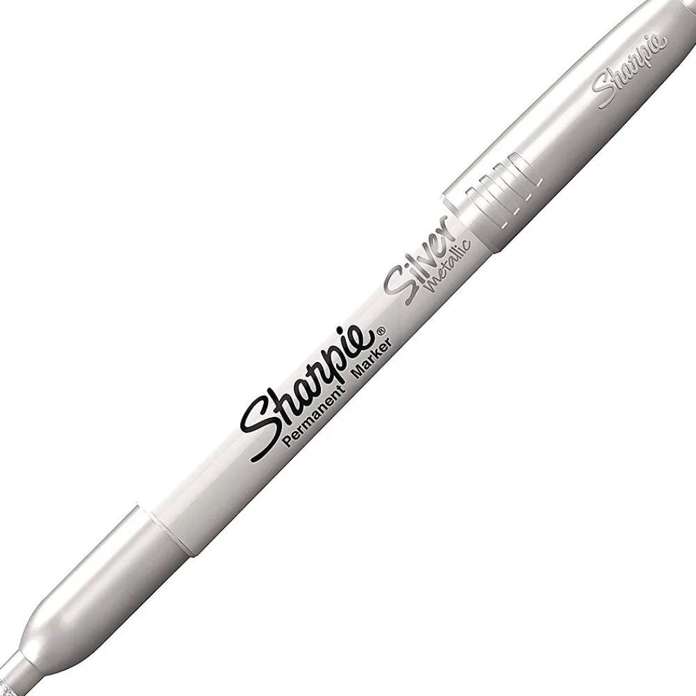 Markers|Sharpie Metallic Permanent Marker, Fine Point, Silver, 12/Pack (19365-PK12)