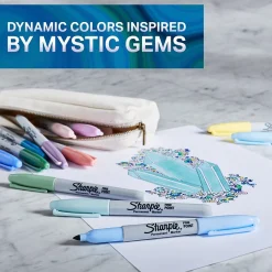 Markers|Sharpie Mystic Gems Permanent Markers, Fine Tip, Assorted, 24/Pack (2136727)