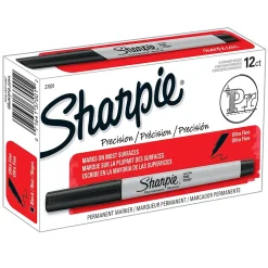 Markers|Sharpie Permanent Marker, Ultra Fine Point, Black, 12/Pack (SAN37001-12)