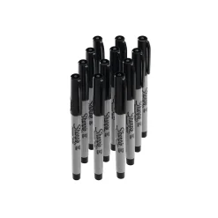 Markers|Sharpie Permanent Marker, Ultra Fine Tip, Black, Dozen (2154735)