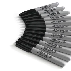 Markers|Sharpie Permanent Marker, Fine Tip, Black, 12/Pack (1812419)