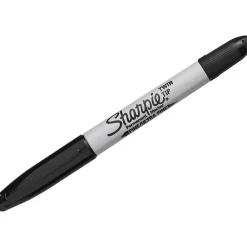 Markers|Sharpie Permanent Marker, Twin Tip, Black Ink, 2/Pack (32162)