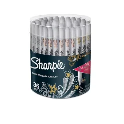 Markers|Sharpie Permanent Markers, Fine Tip, Assorted Metallic, 36/Pack (1835492)