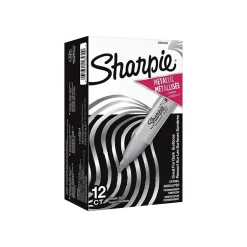 Markers|Sharpie Permanent Markers, Chisel Tip, Metallic, 12/Pack (2089638) Silver