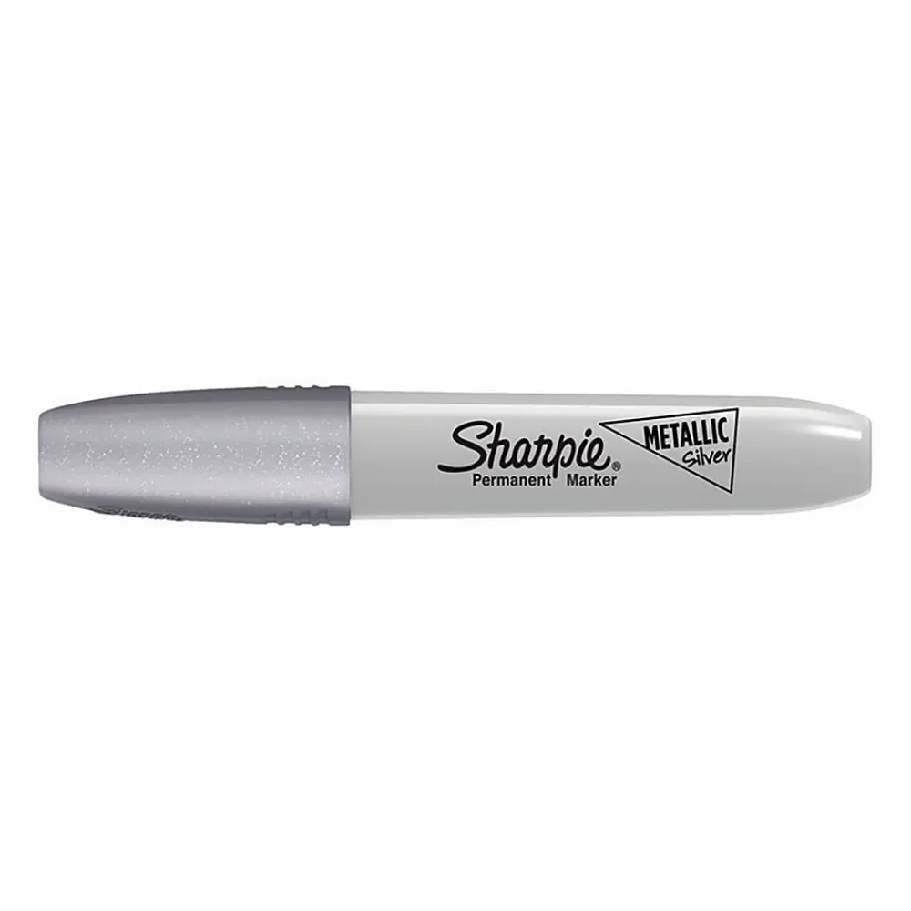 Markers|Sharpie Permanent Markers, Chisel Tip, Metallic, 12/Pack (2089638) Silver